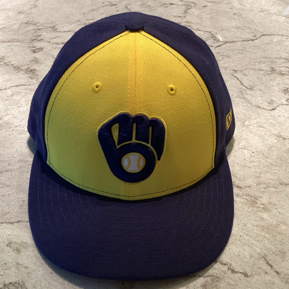 milwaukee brewers new era hat 7 1/4 fitted